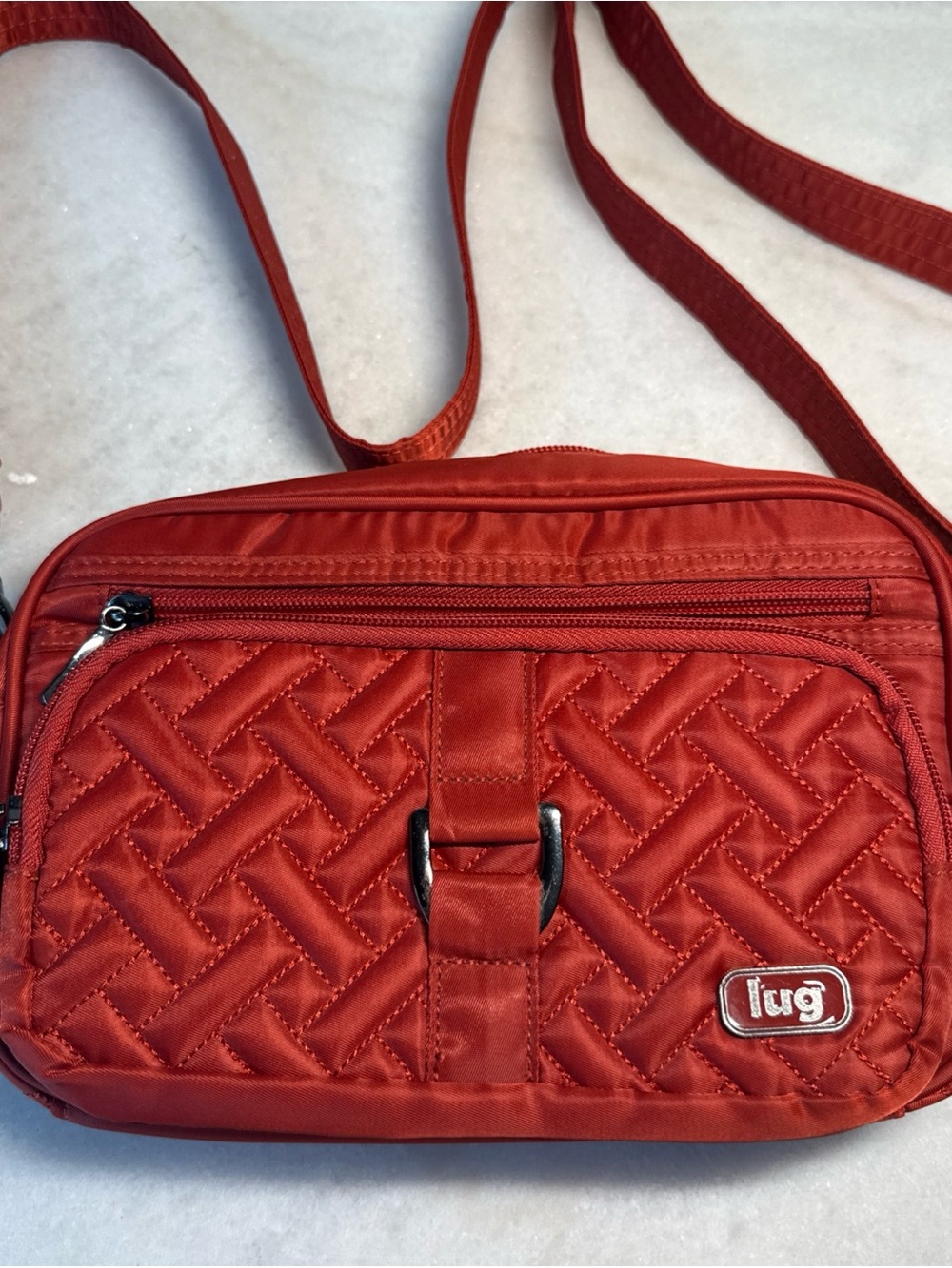 Lug Carousel Crossbody Bag Purse RFID Quilted Burnt Orange Fall